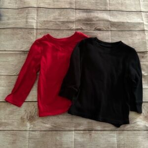 Cat & Jack Red and Black Long Sleeve Tees
